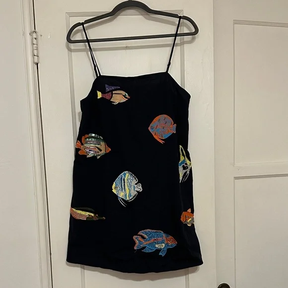 Anthropologie Celandine Sea Life Embroidered Mini Dress - Picture 1 of 7